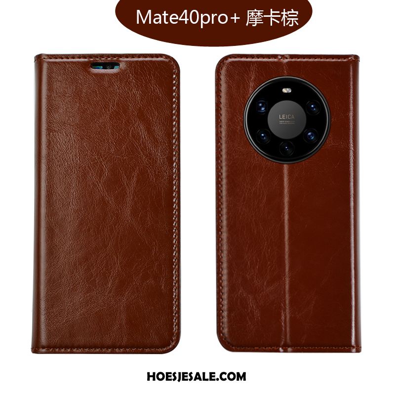 Huawei Mate 40 Pro+ Hoesje Anti-fall Luxe Echt Leer Bescherming All Inclusive Sale