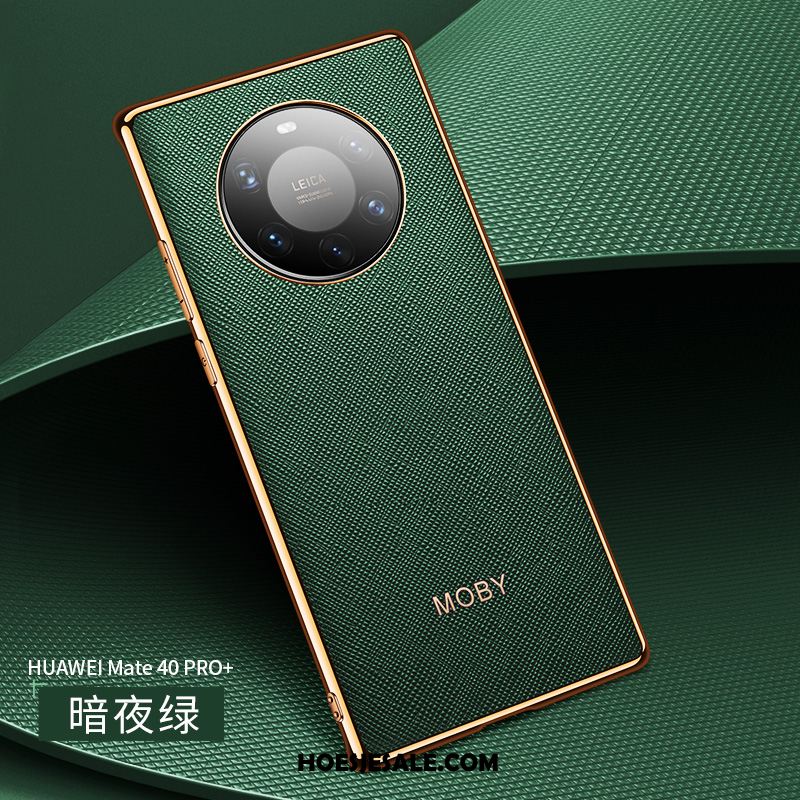 Huawei Mate 40 Pro+ Hoesje Mobiele Telefoon Echt Leer Luxe Omlijsting Anti-fall Goedkoop