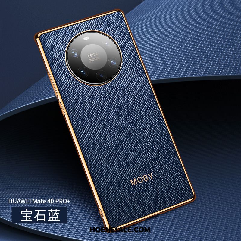 Huawei Mate 40 Pro+ Hoesje Mobiele Telefoon Echt Leer Luxe Omlijsting Anti-fall Goedkoop