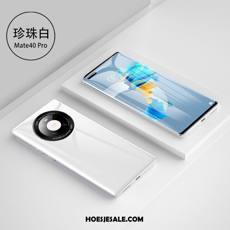 Huawei Mate 40 Pro Hoesje Mobiele Telefoon Wit High End Spiegel Glas Goedkoop