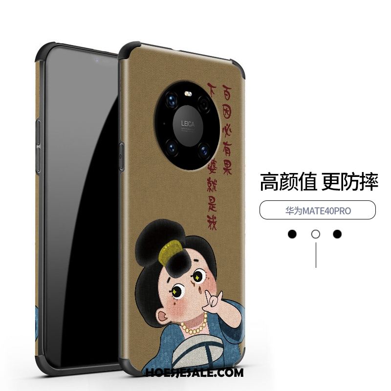 Huawei Mate 40 Pro Hoesje Persoonlijk Mobiele Telefoon Reliëf Anti-fall Chinese Stijl Kopen