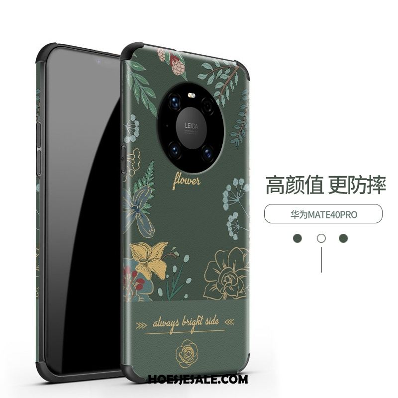 Huawei Mate 40 Pro Hoesje Schrobben Siliconen Vintage Anti-fall Mobiele Telefoon Winkel