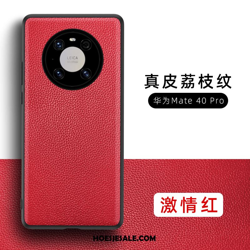 Huawei Mate 40 Pro Hoesje Zwart Bescherming Net Red Leer Mobiele Telefoon Sale
