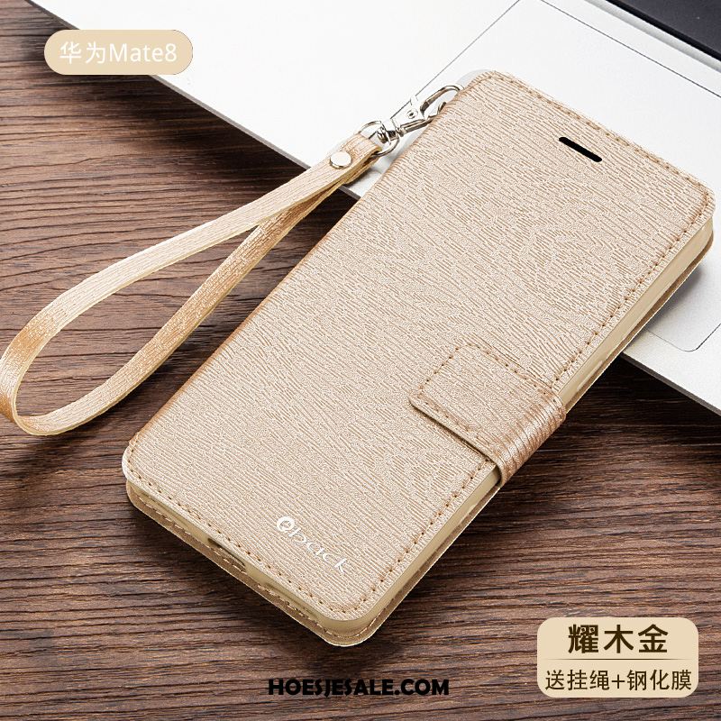 Huawei Mate 8 Hoesje Bescherming Leren Etui Hoes Goud Mobiele Telefoon Sale