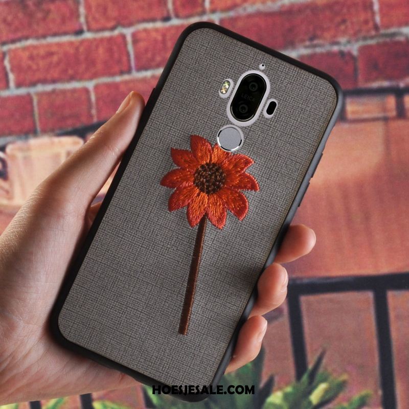 Huawei Mate 9 Hoesje Flanel Bloemen Borduurwerk Luxe Mobiele Telefoon Sale