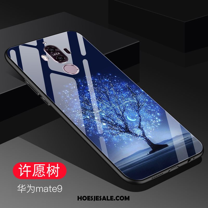 Huawei Mate 9 Hoesje Mobiele Telefoon Glas Zwart Goedkoop