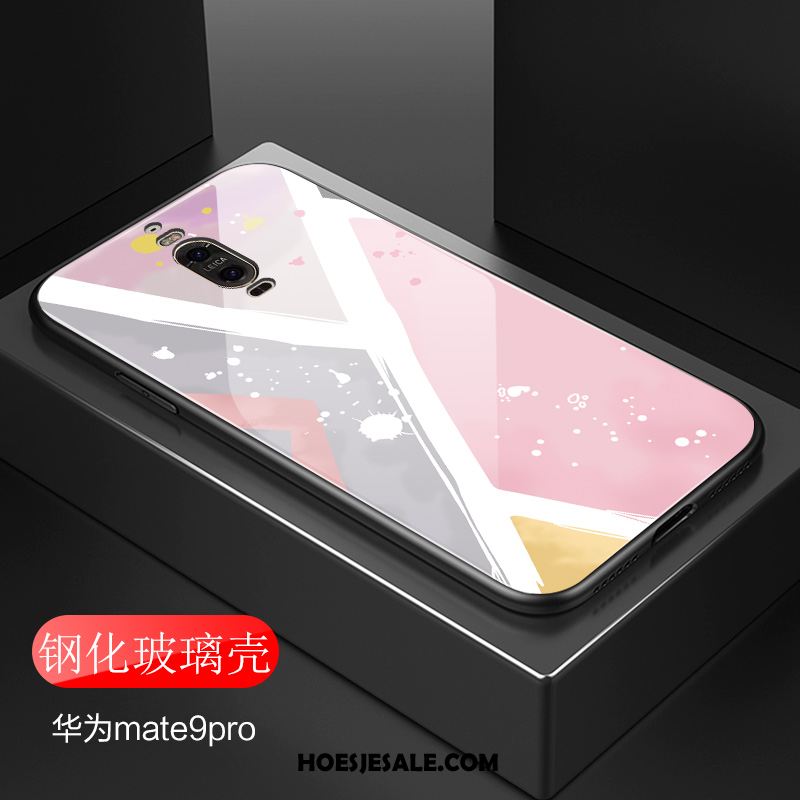 Huawei Mate 9 Pro Hoesje High End Patroon Roze Groen Geschilderd Online
