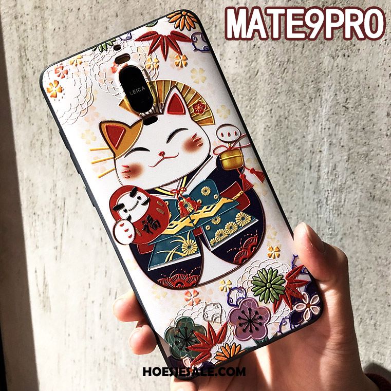 Huawei Mate 9 Pro Hoesje Rood Reliëf Bescherming Anti-fall Kat Aanbiedingen