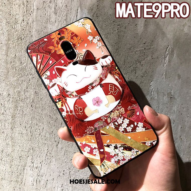Huawei Mate 9 Pro Hoesje Rood Reliëf Bescherming Anti-fall Kat Aanbiedingen