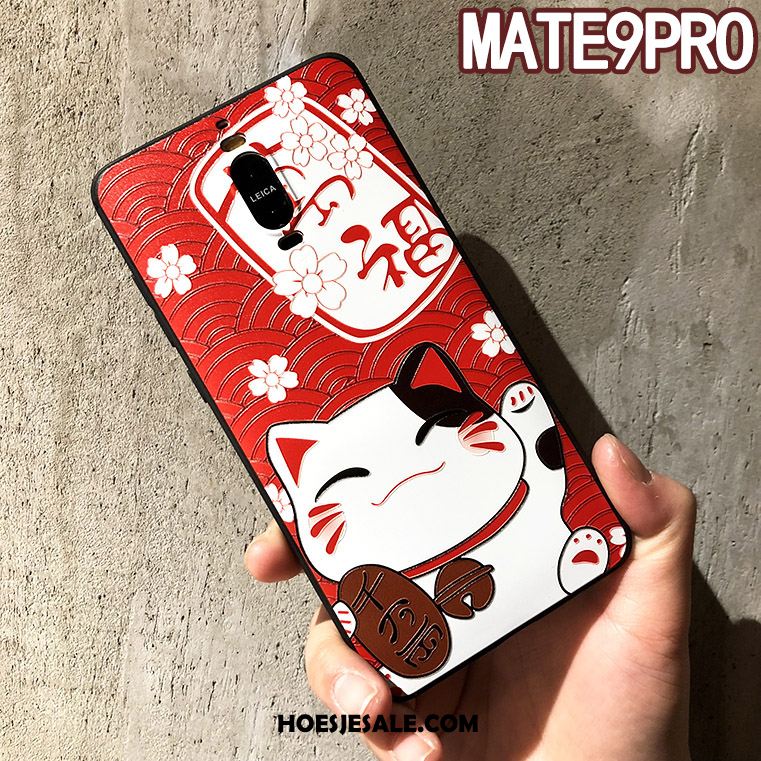 Huawei Mate 9 Pro Hoesje Rood Reliëf Bescherming Anti-fall Kat Aanbiedingen