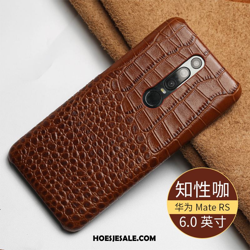 Huawei Mate Rs Hoesje Achterklep Leren Etui Mobiele Telefoon Bedrijf Echt Leer Goedkoop