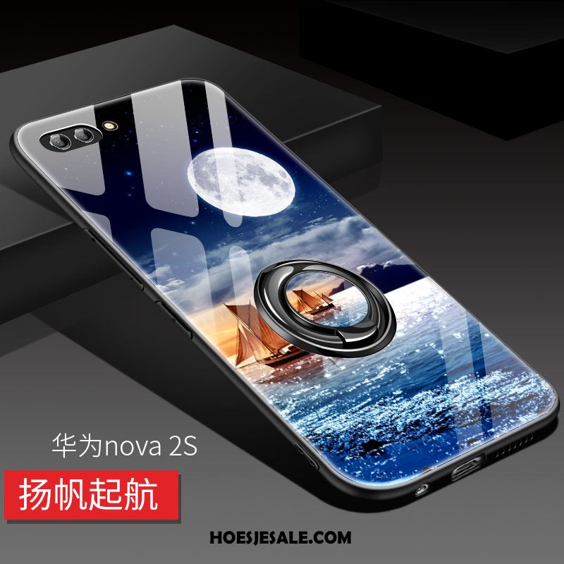 Huawei Nova 2s Hoesje Anti-fall Scheppend Trendy Merk Bescherming Blauw Winkel