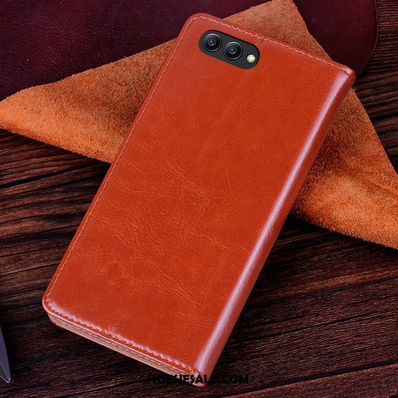 Huawei Nova 2s Hoesje Bescherming Leren Etui Mode Bedrijf Rood Kopen