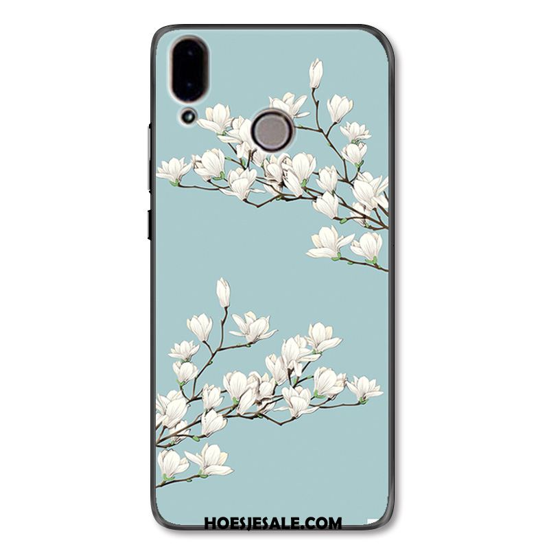 Huawei Nova 3 Hoesje Blauw Eenvoudige Kunst Reliëf Mode Kopen