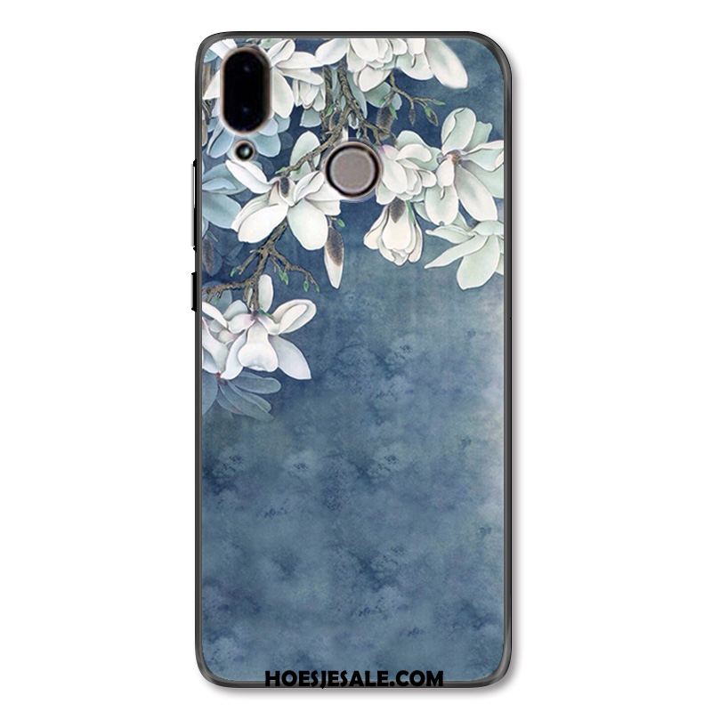 Huawei Nova 3 Hoesje Blauw Eenvoudige Kunst Reliëf Mode Kopen