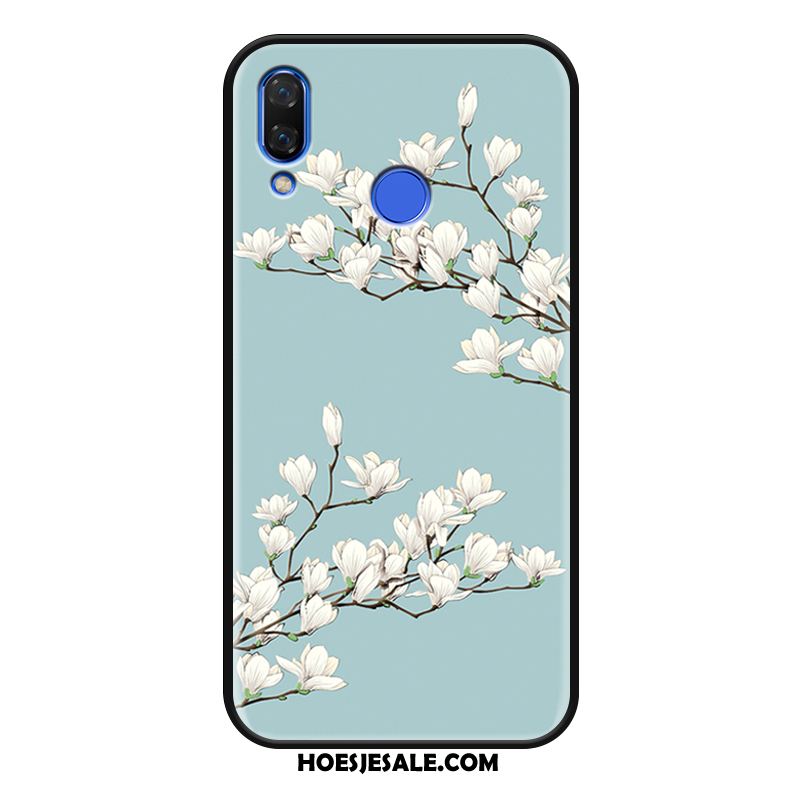 Huawei Nova 3 Hoesje Blauw Eenvoudige Kunst Reliëf Mode Kopen