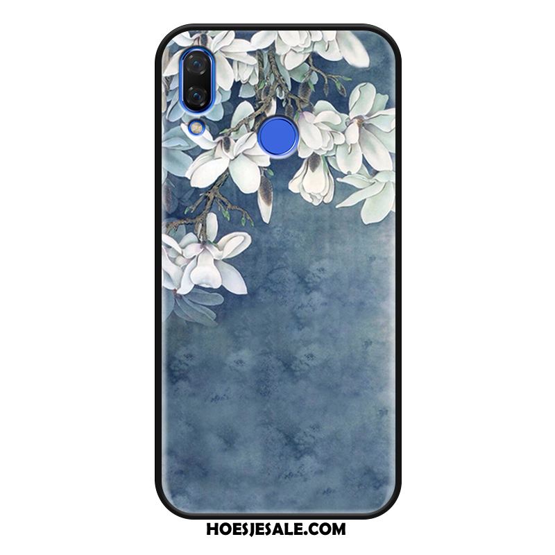 Huawei Nova 3 Hoesje Blauw Eenvoudige Kunst Reliëf Mode Kopen