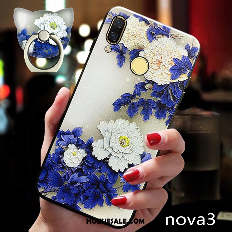 Huawei Nova 3 Hoesje Chinese Stijl Mobiele Telefoon Blauw Gesp Hanger Kopen