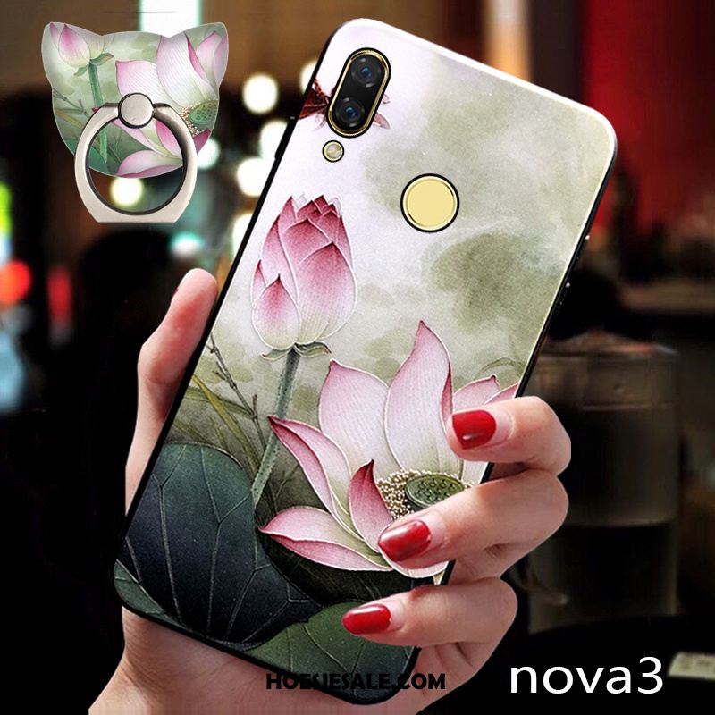 Huawei Nova 3 Hoesje Chinese Stijl Mobiele Telefoon Blauw Gesp Hanger Kopen