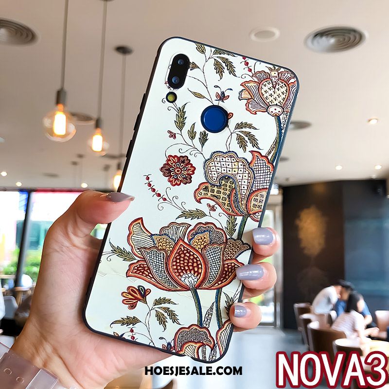 Huawei Nova 3 Hoesje Hanger Siliconen Reliëf Anti-fall Trendy Merk Aanbiedingen