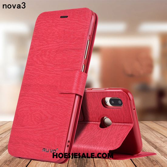 Huawei Nova 3 Hoesje Leren Etui Zacht Folio Anti-fall All Inclusive Korting