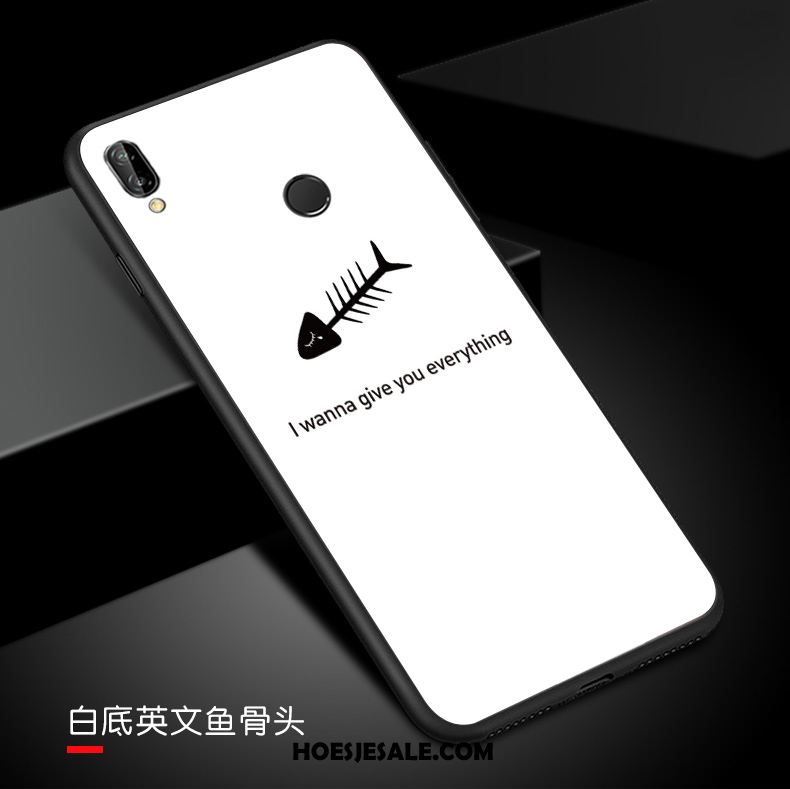 Huawei Nova 3 Hoesje Persoonlijk Kat Zwart Tempereren Wit Goedkoop