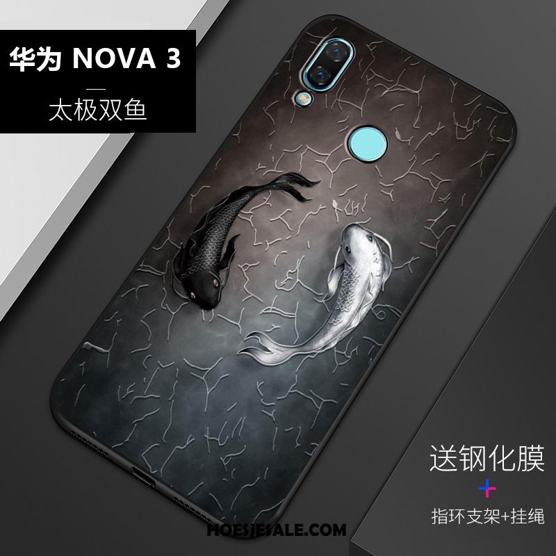 Huawei Nova 3 Hoesje Reliëf Bescherming Anti-fall Hoes Zacht Goedkoop