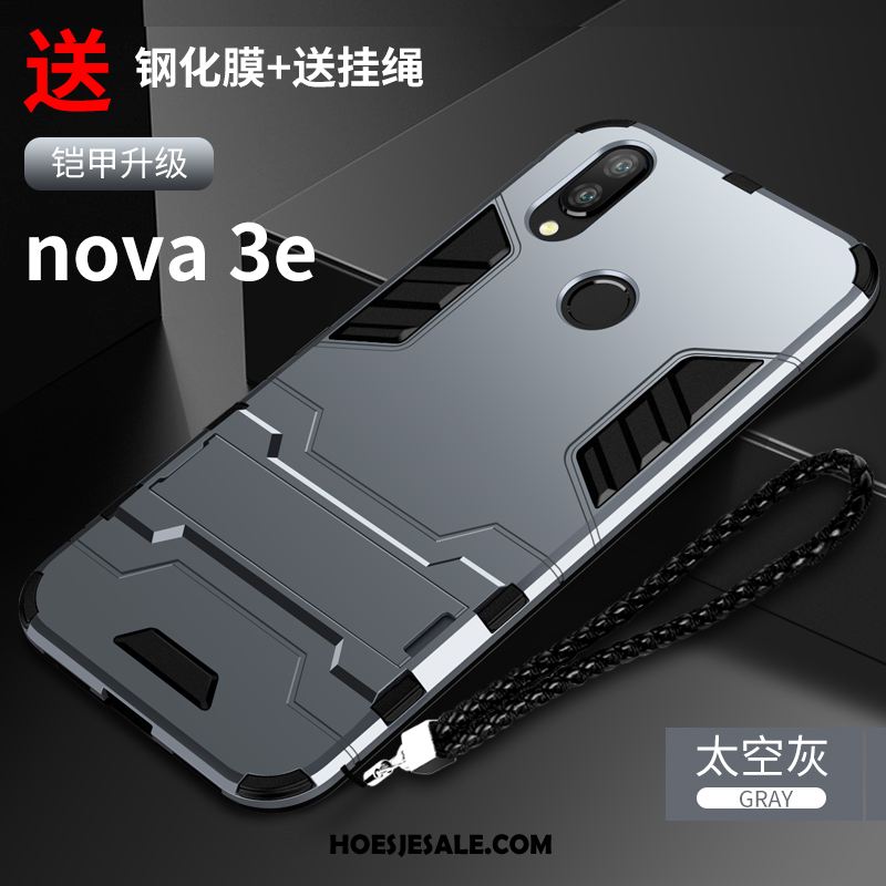 Huawei Nova 3e Hoesje All Inclusive Hard Scheppend Zwart Bescherming Korting