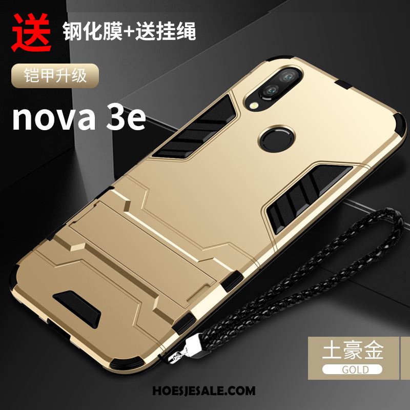 Huawei Nova 3e Hoesje All Inclusive Hard Scheppend Zwart Bescherming Korting