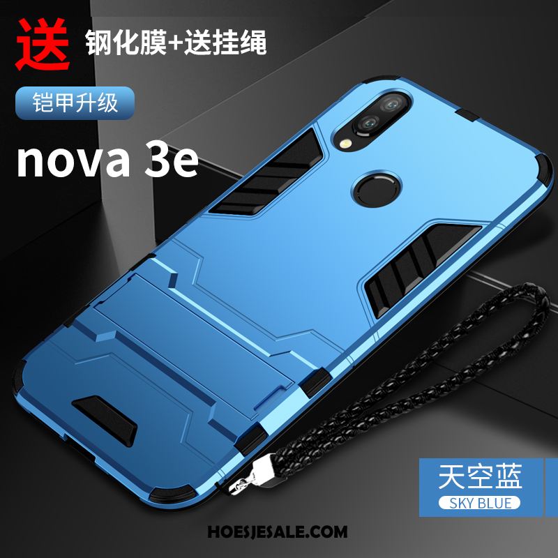 Huawei Nova 3e Hoesje All Inclusive Hard Scheppend Zwart Bescherming Korting