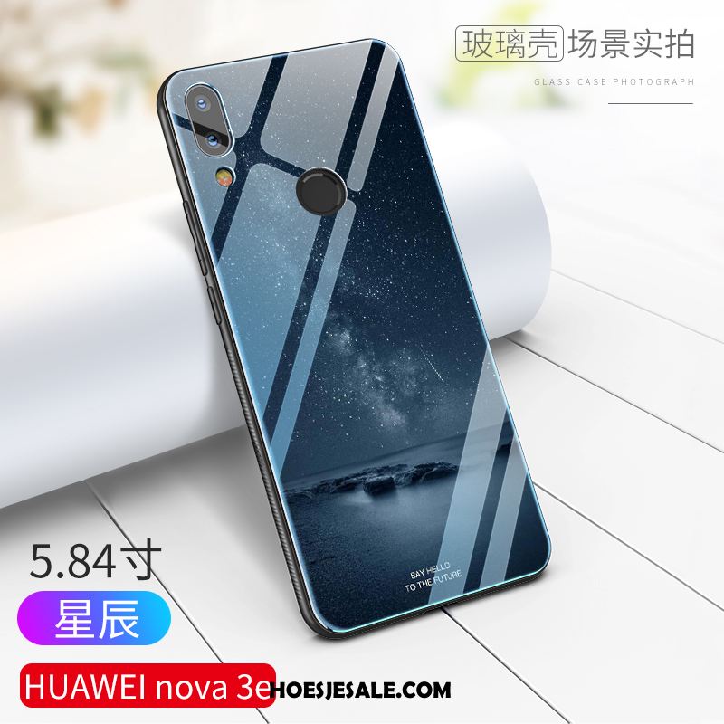 Huawei Nova 3e Hoesje Anti-fall Mobiele Telefoon High End Glas Net Red Kopen
