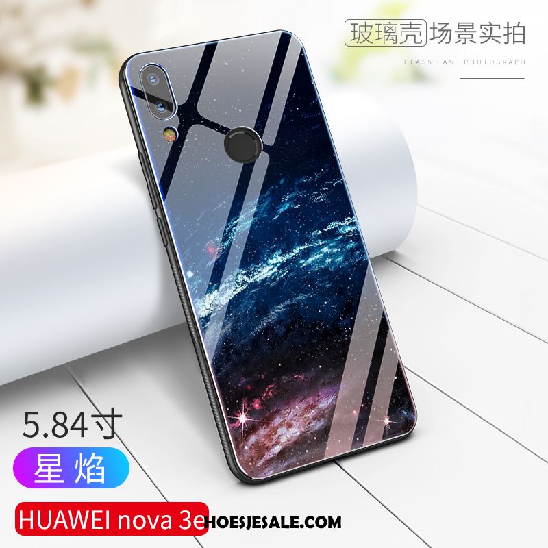 Huawei Nova 3e Hoesje Anti-fall Mobiele Telefoon High End Glas Net Red Kopen