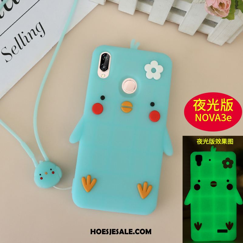 Huawei Nova 3e Hoesje Geel Hanger Spotprent All Inclusive Scheppend Goedkoop