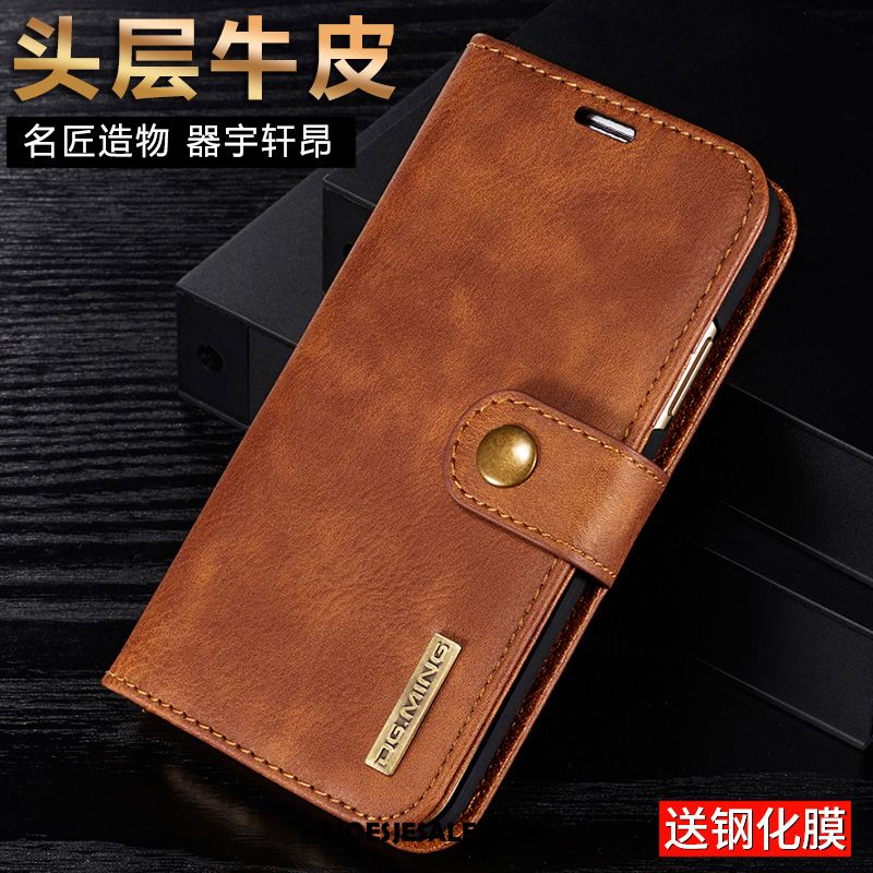 Huawei Nova 3e Hoesje Leren Etui Mobiele Telefoon Clamshell Wijnrood All Inclusive Kopen