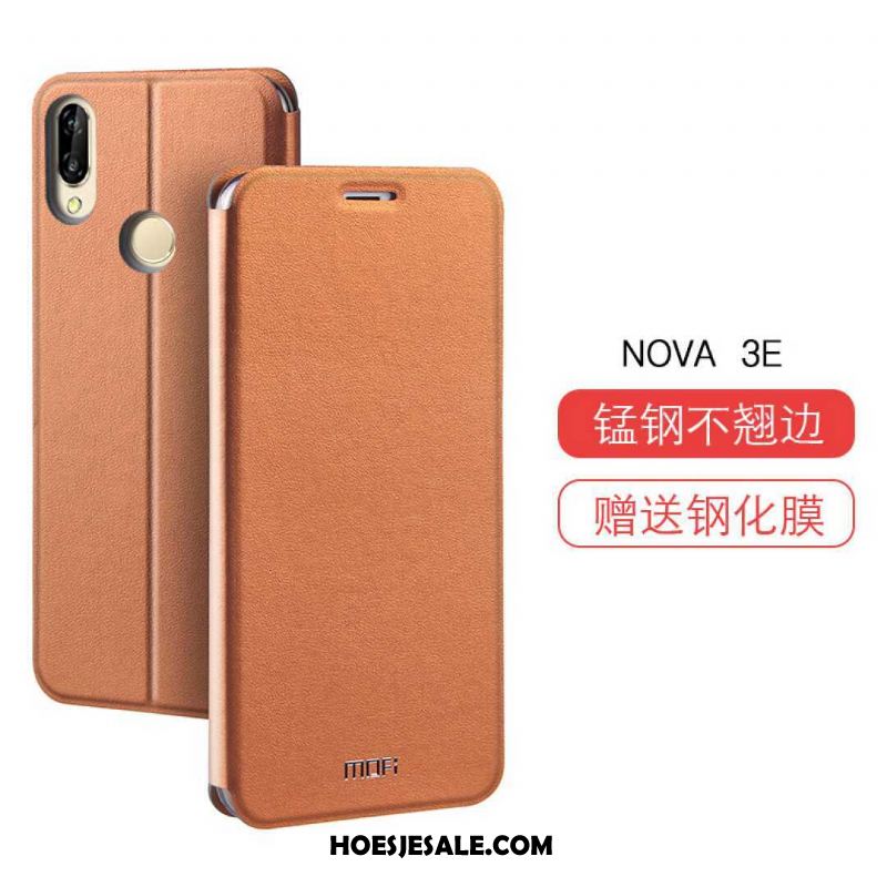 Huawei Nova 3e Hoesje Leren Etui Siliconen Mobiele Telefoon Bescherming All Inclusive Online