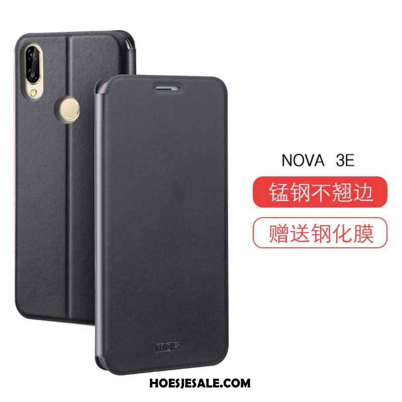 Huawei Nova 3e Hoesje Leren Etui Siliconen Mobiele Telefoon Bescherming All Inclusive Online