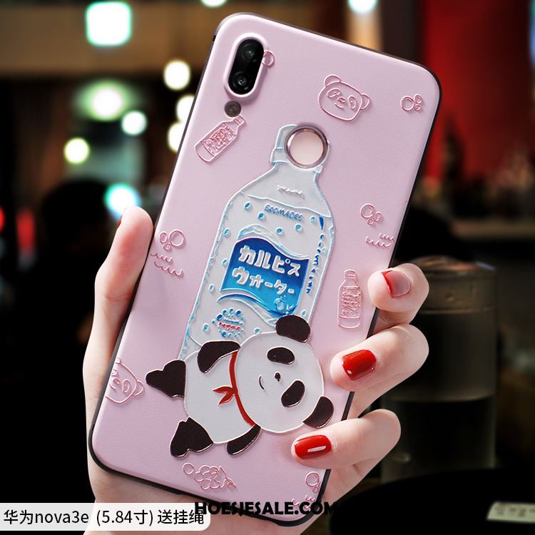 Huawei Nova 3e Hoesje Trendy Merk Spotprent Mooie Schrobben Anti-fall Korting