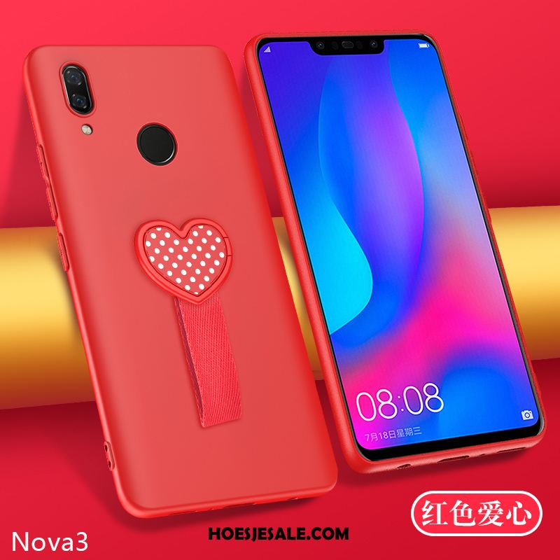 Huawei Nova 3e Hoesje Zacht Mobiele Telefoon Dun Rood Siliconen Kopen