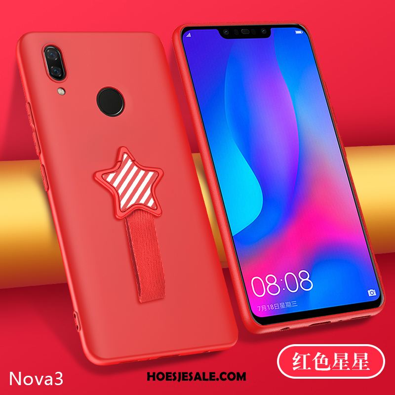 Huawei Nova 3e Hoesje Zacht Mobiele Telefoon Dun Rood Siliconen Kopen