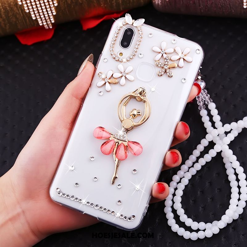 Huawei Nova 3i Hoesje Anti-fall Wit Met Strass Trend Hoes Kopen