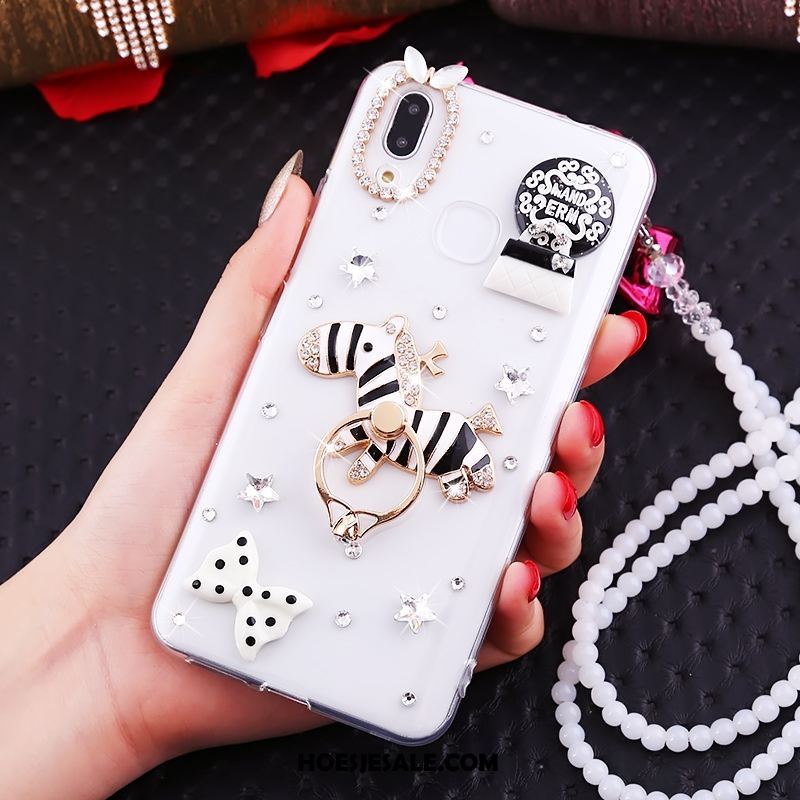 Huawei Nova 3i Hoesje Anti-fall Wit Met Strass Trend Hoes Kopen