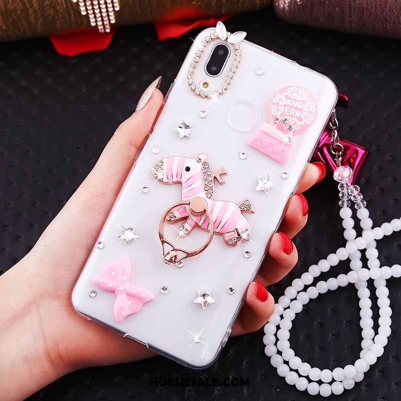 Huawei Nova 3i Hoesje Anti-fall Wit Met Strass Trend Hoes Kopen