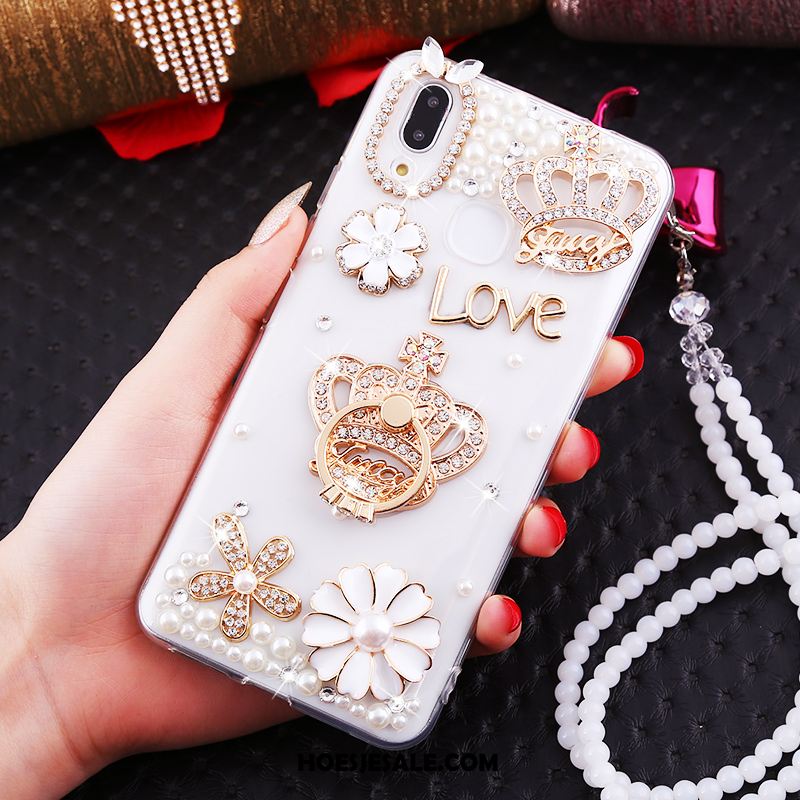 Huawei Nova 3i Hoesje Anti-fall Wit Met Strass Trend Hoes Kopen