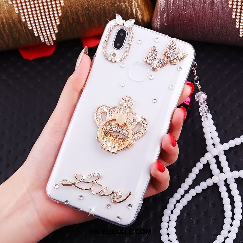 Huawei Nova 3i Hoesje Anti-fall Wit Met Strass Trend Hoes Kopen