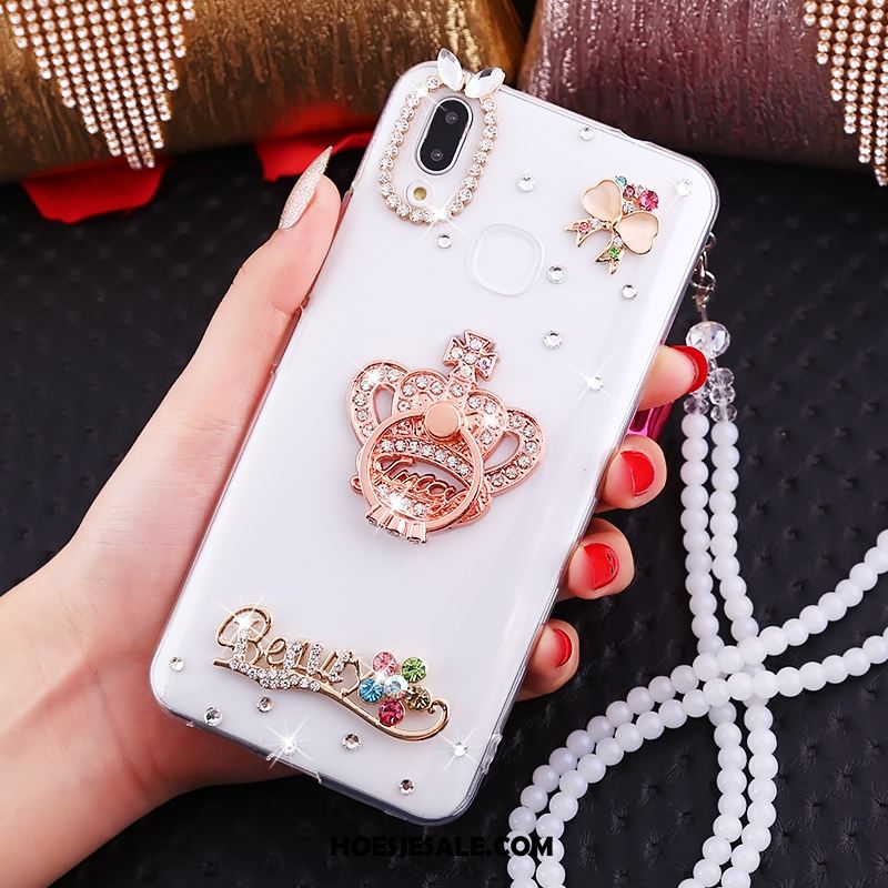 Huawei Nova 3i Hoesje Anti-fall Wit Met Strass Trend Hoes Kopen