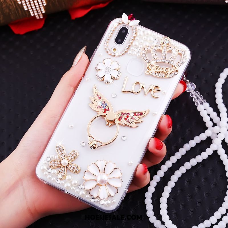 Huawei Nova 3i Hoesje Anti-fall Wit Met Strass Trend Hoes Kopen