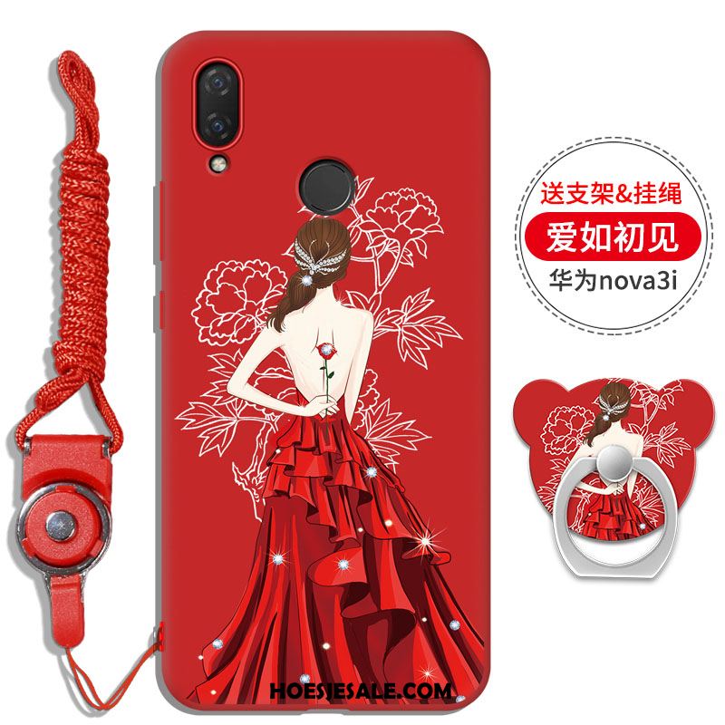 Huawei Nova 3i Hoesje Mobiele Telefoon Ondersteuning Hanger Zacht Klittenband Online