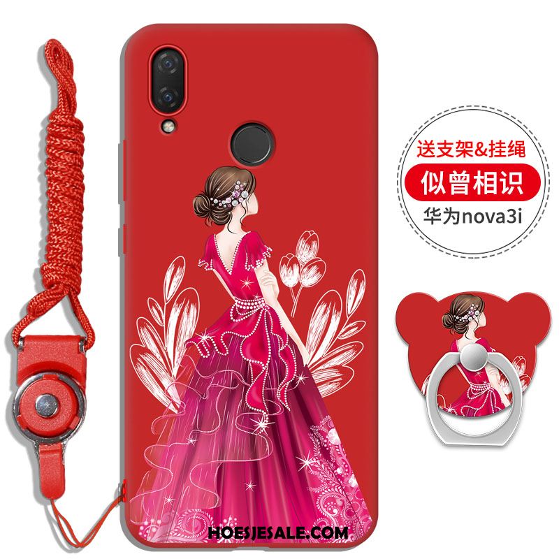 Huawei Nova 3i Hoesje Mobiele Telefoon Ondersteuning Hanger Zacht Klittenband Online