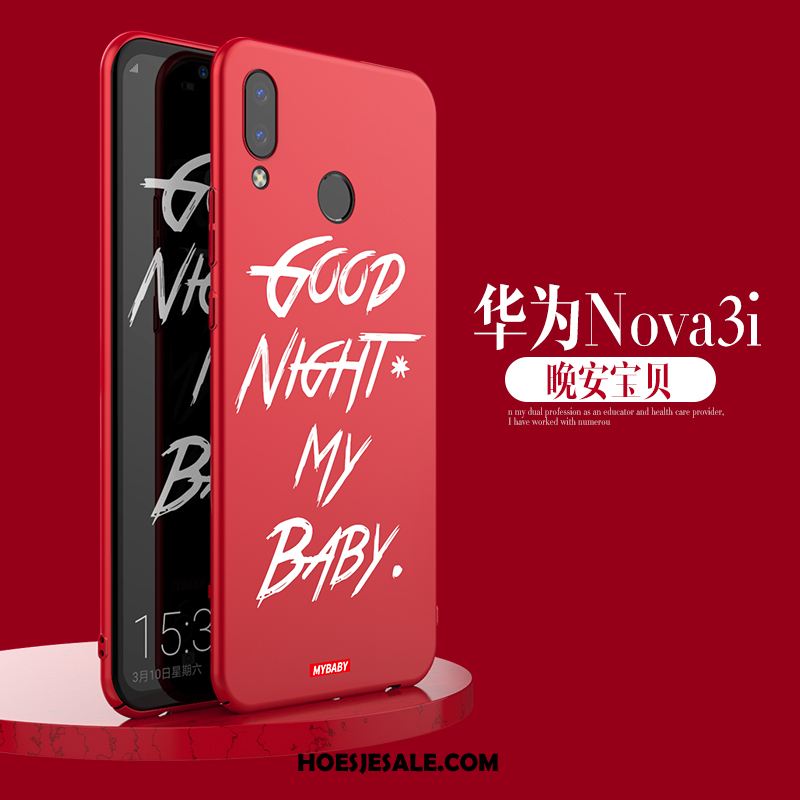 Huawei Nova 3i Hoesje Persoonlijk Hoes Rood Anti-fall Dun Korting