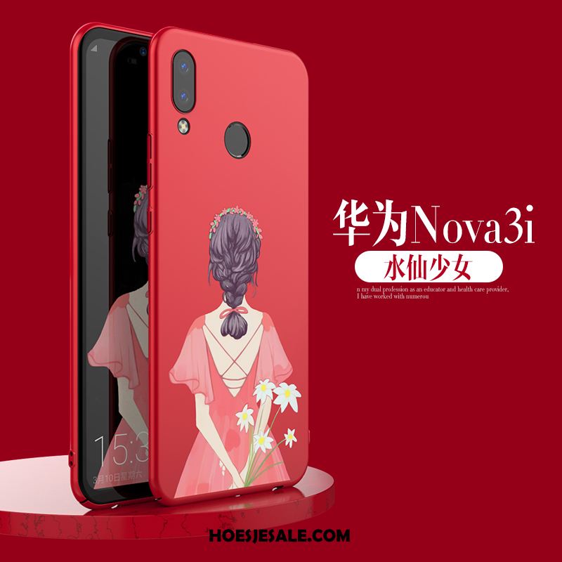 Huawei Nova 3i Hoesje Persoonlijk Hoes Rood Anti-fall Dun Korting